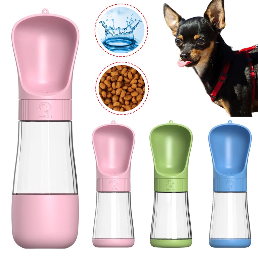 2-in-1 Portable Pet Water Bottle With Drinking Bowl