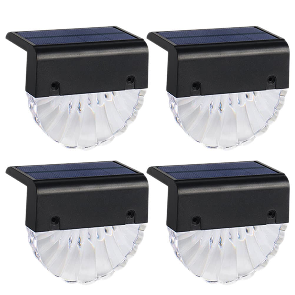 Solar Fence Lights With Warm Glow, 4-Pack