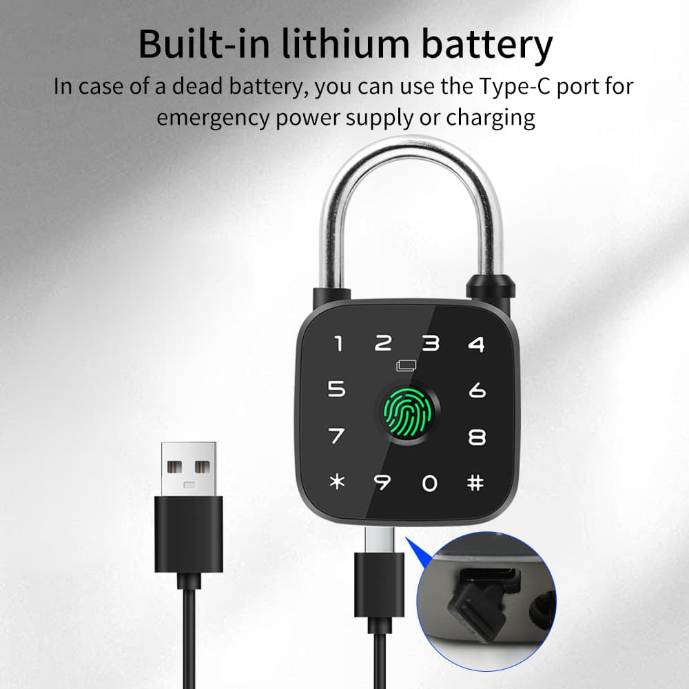 IP67 Smart Padlock With Fingerprint, App and Rfid Unlock